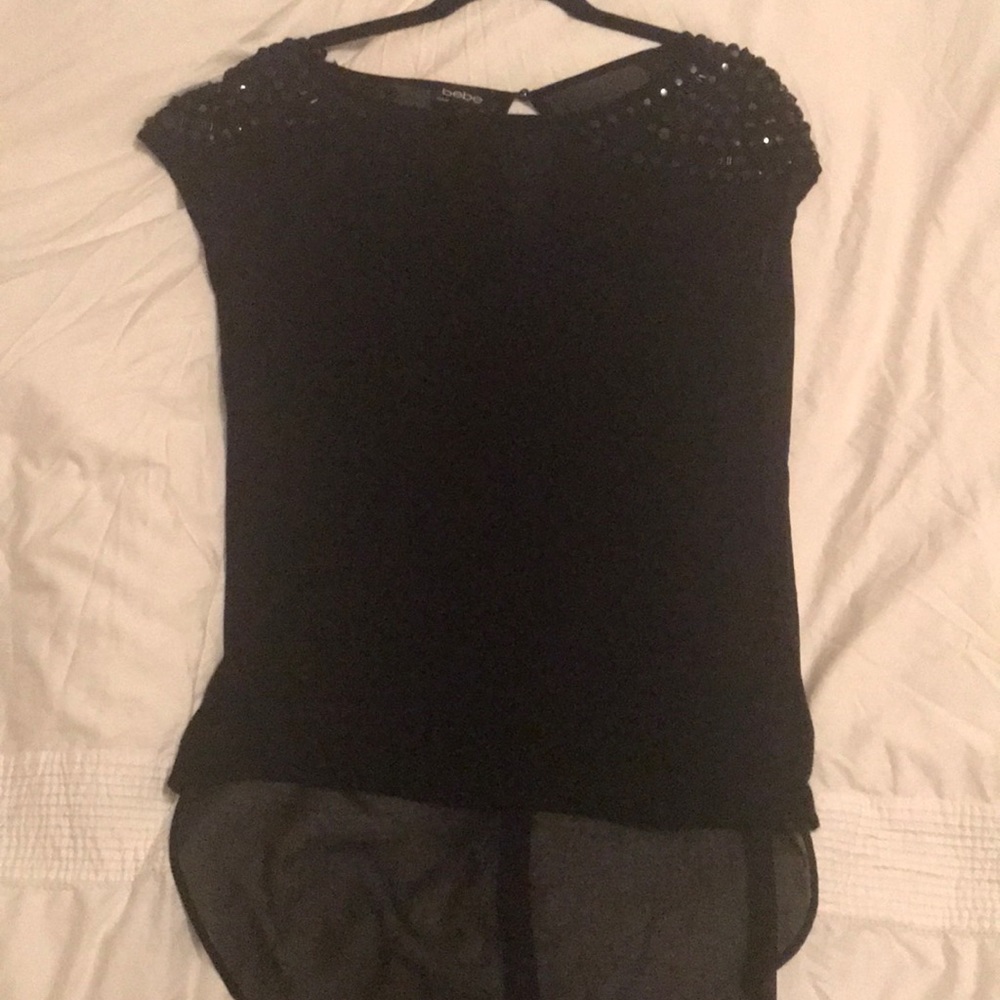 Black beaded Bebe top